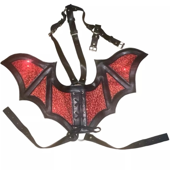 DAISY CORSETS WOMEN RED WINGS BODY HARNESS Halloween Costume - Picture 5 of 5